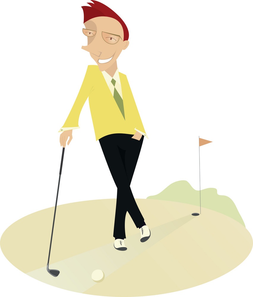 ゴルフをしている男性のイラスト 2