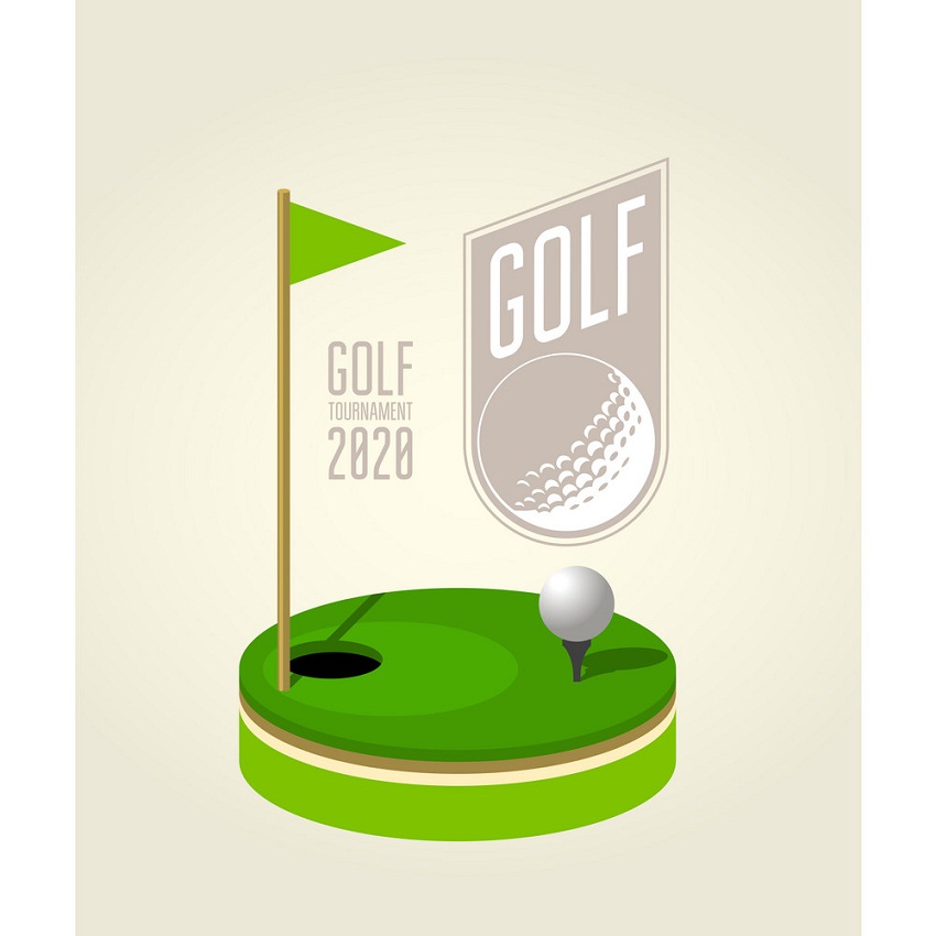 ゴルフトーナメントのポスターデザインのイラスト