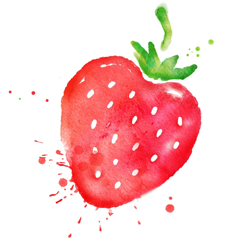 イチゴの水彩イラスト イラスト