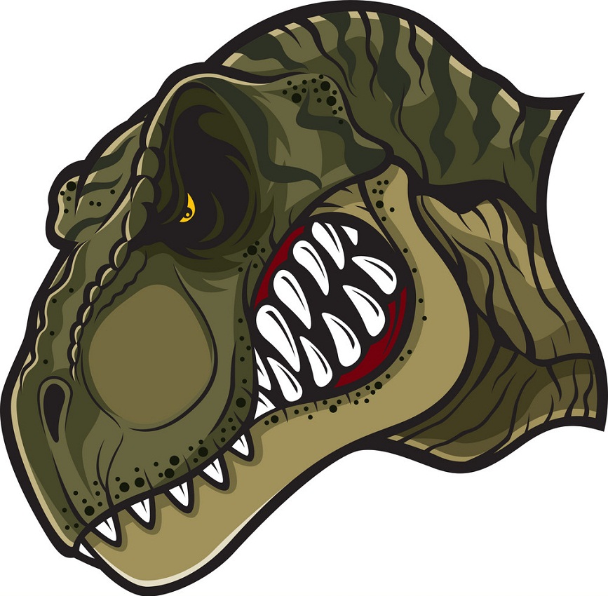 怒っているティラノサウルスの頭のイラスト イラスト