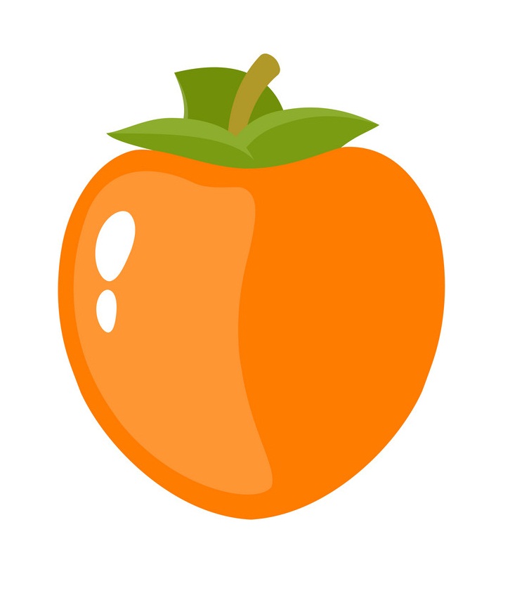 イラストのシンプルな柿のアイコン イラスト