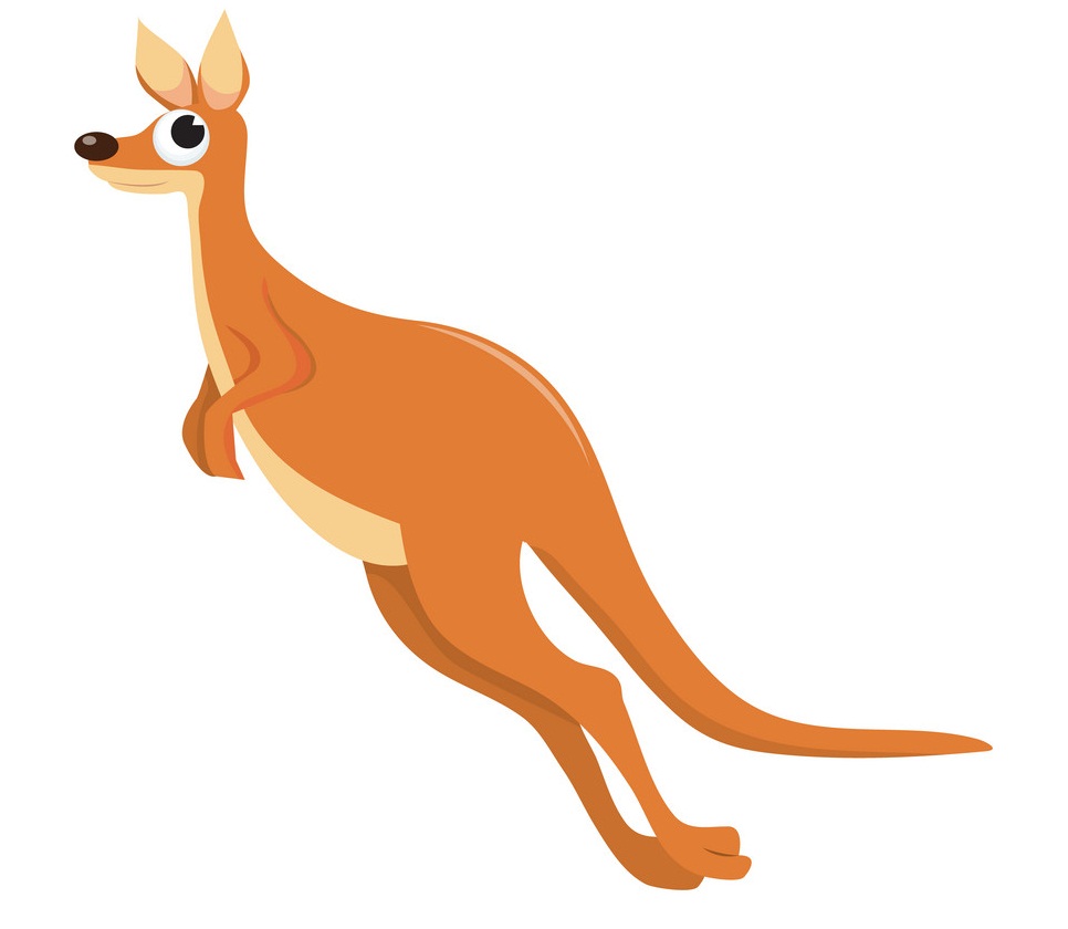 a kangaroo jumping イラスト