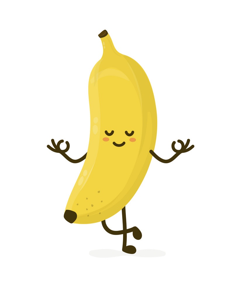 かわいいバナナのリラックスのイラスト イラスト