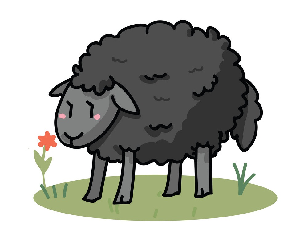 かわいい黒い羊のイラスト イラスト
