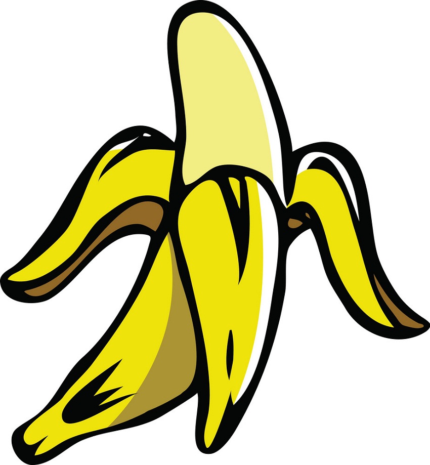 皮をむいたバナナのイラスト1 イラスト