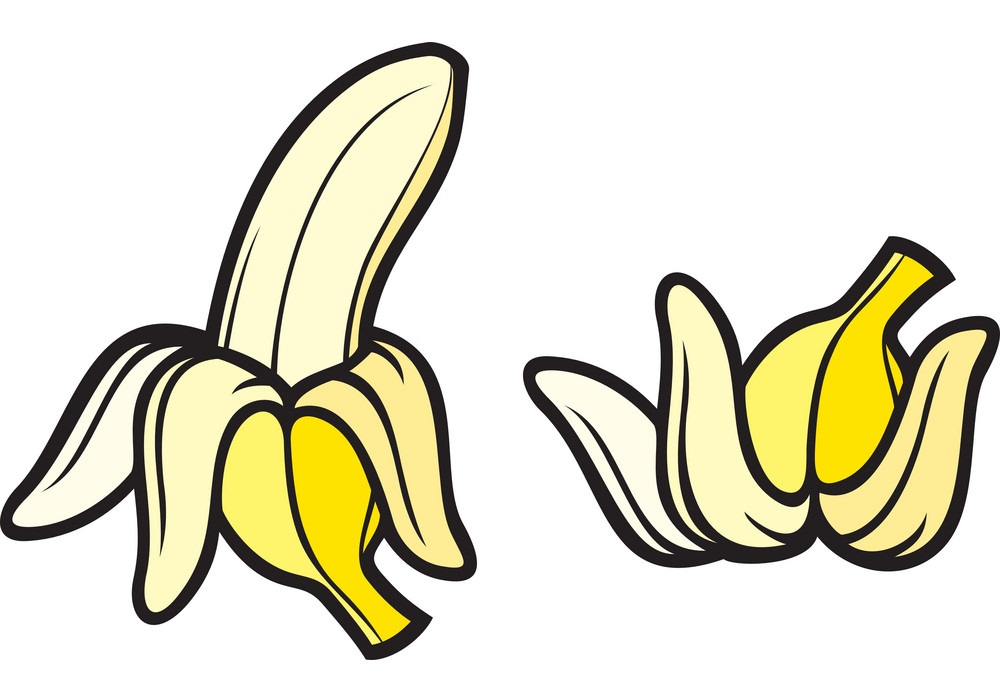 皮をむいたバナナのイラスト イラスト