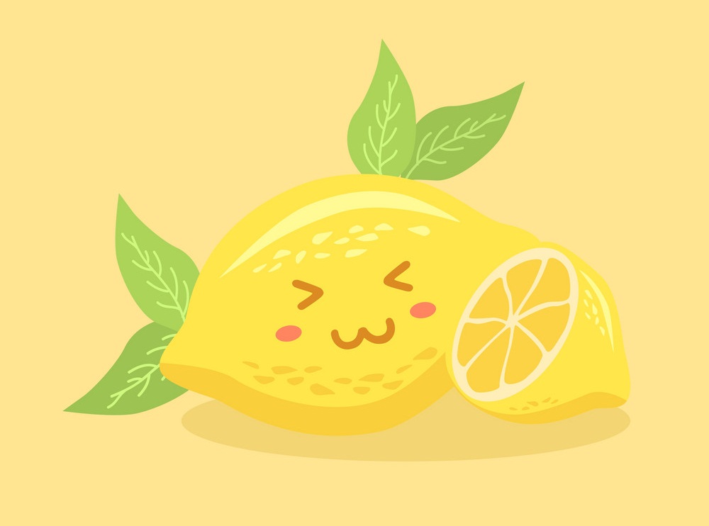 かわいいレモンフルーツのイラスト イラスト