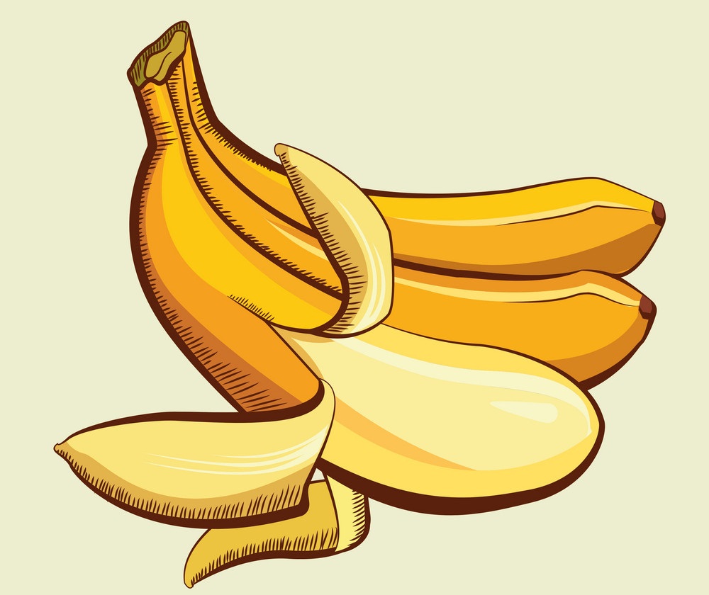 黄色いバナナのイラスト イラスト