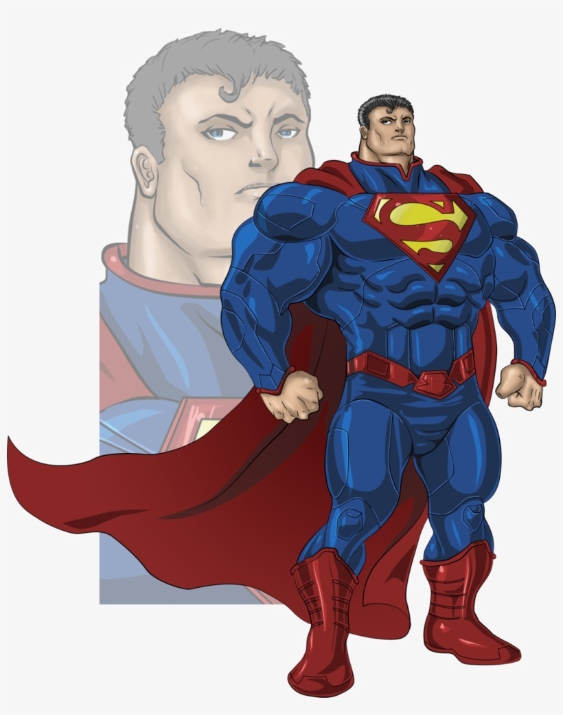 大きな筋肉スーパーマンのイラスト イラスト
