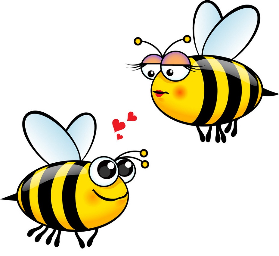 恋に落ちるミツバチのイラスト イラスト