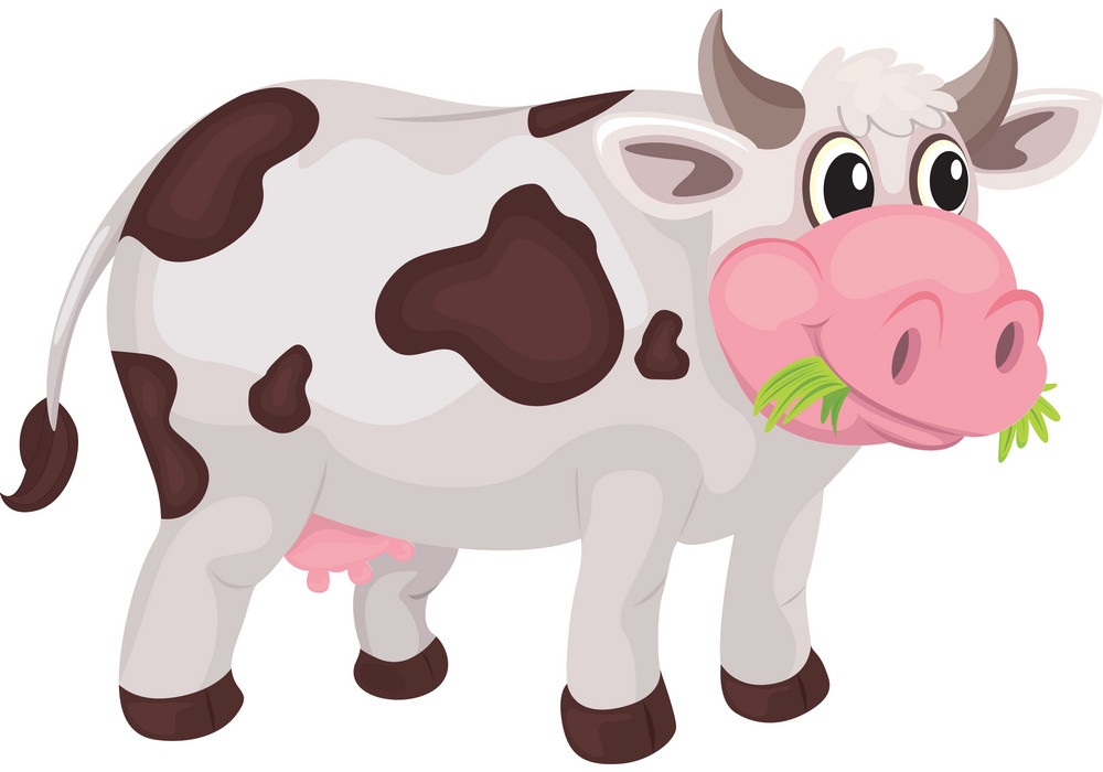 草を食べる牛のイラスト イラスト