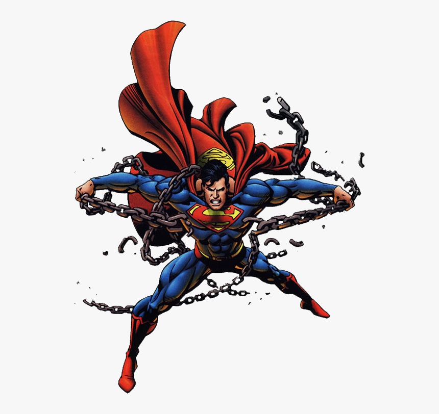 鎖を断ち切るスーパーマンのイラスト イラスト
