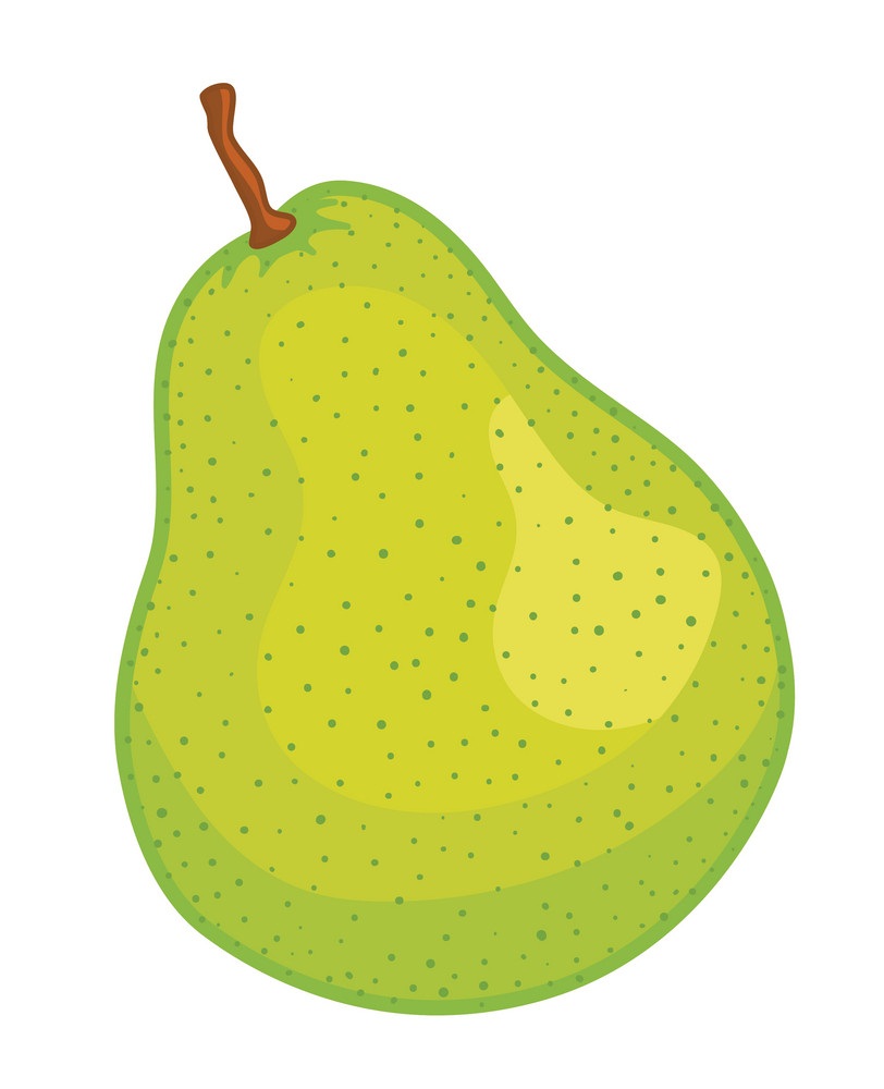 緑の梨の果実をイラストします