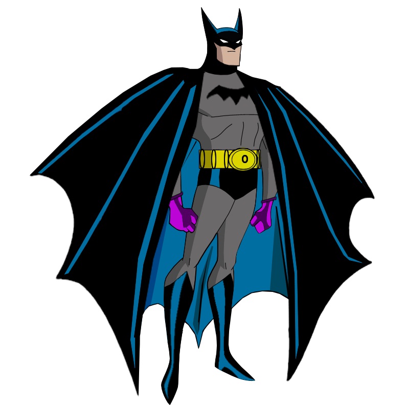 紫の手袋をしたバットマンのイラスト