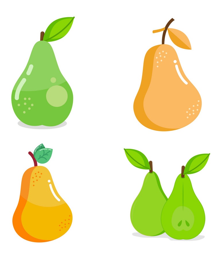 梨のロゴのイラストセット イラスト
