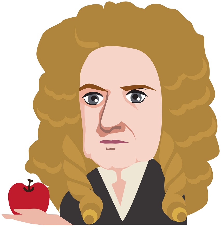 リンゴを探しているアイザック ニュートンのイラスト イラスト