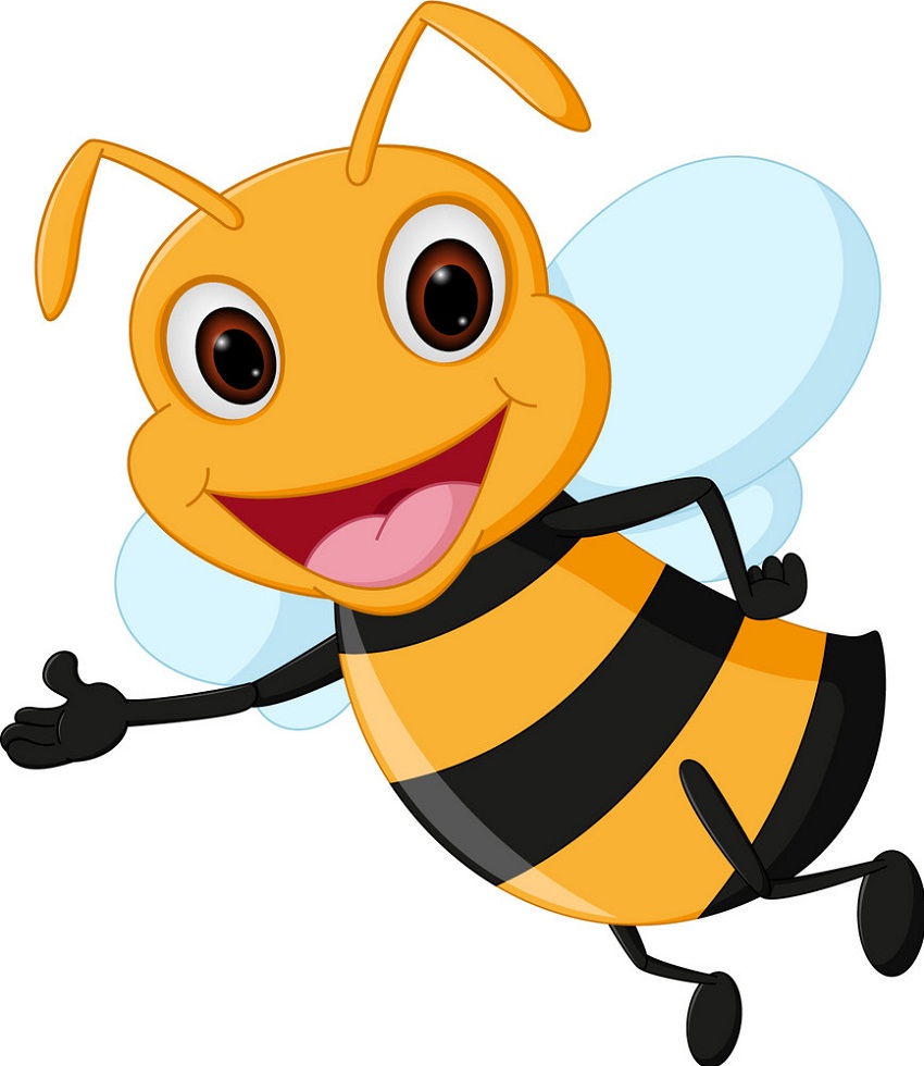 幸せな蜂の笑顔のイラスト