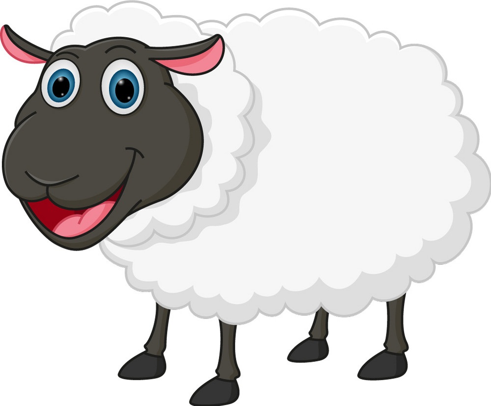 幸せな羊のイラスト イラスト