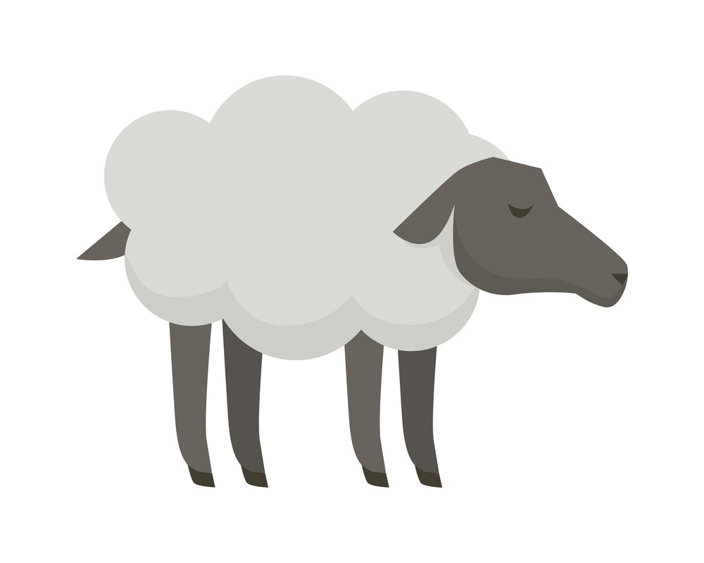 シンプルなフラットデザインの羊のイラスト イラスト