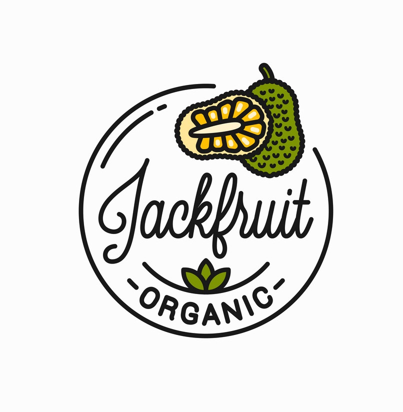 シンプルなジャックフルーツのロゴのイラスト