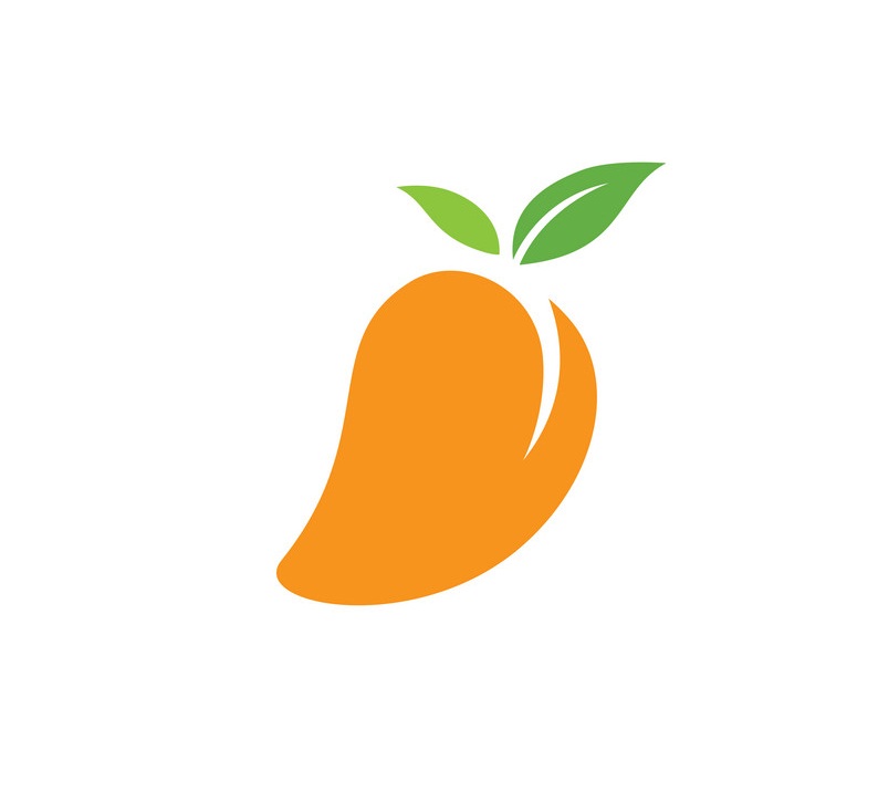 シンプルなマンゴーのロゴをイラストします