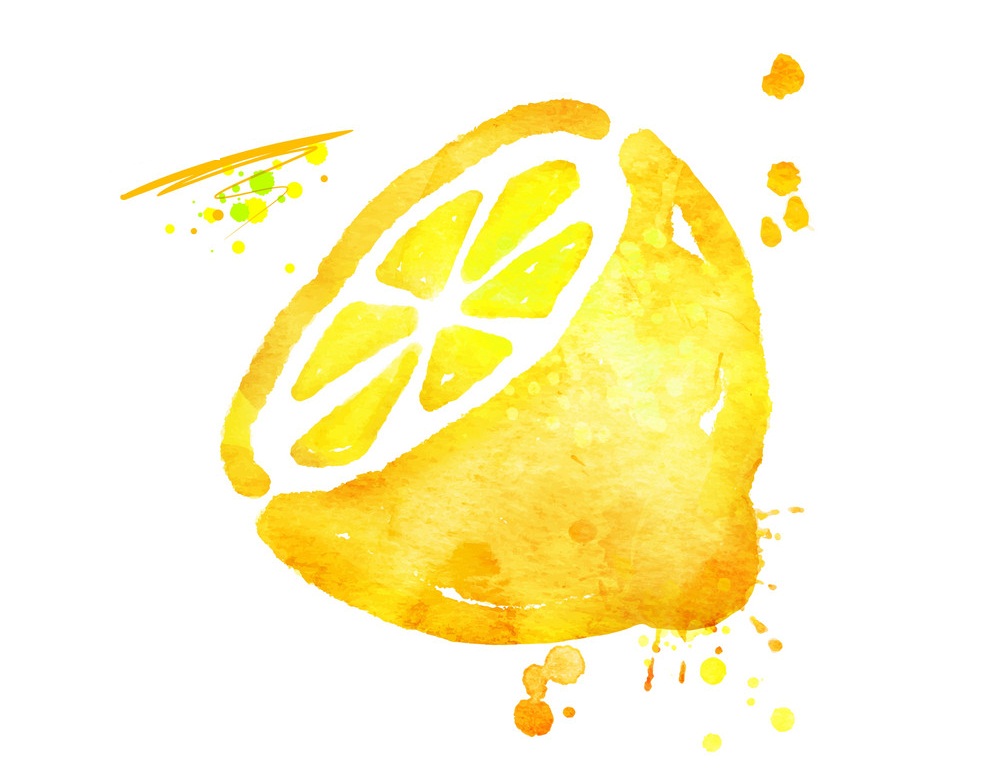 水彩レモンの半分のイラスト イラスト