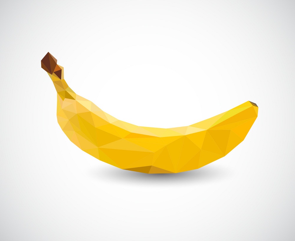 多角形のバナナのイラスト イラスト
