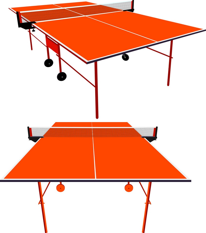卓球台のオレンジ台のイラスト