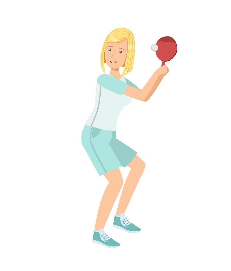 卓球をする女の子のイラスト イラスト