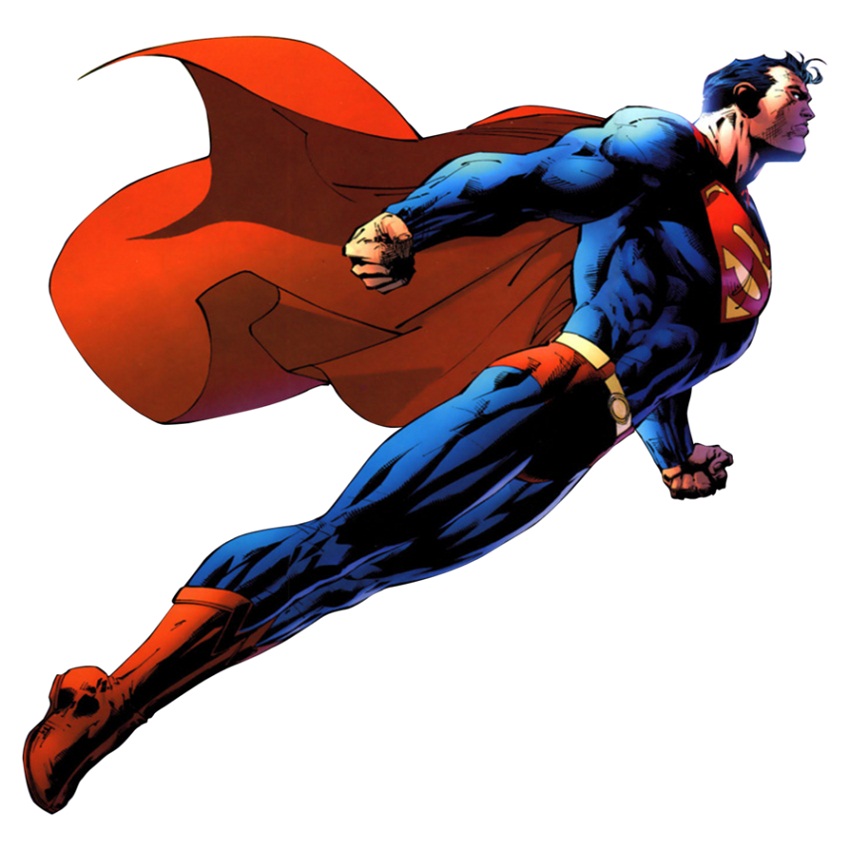 飛んで怒っているスーパーマンのイラスト イラスト