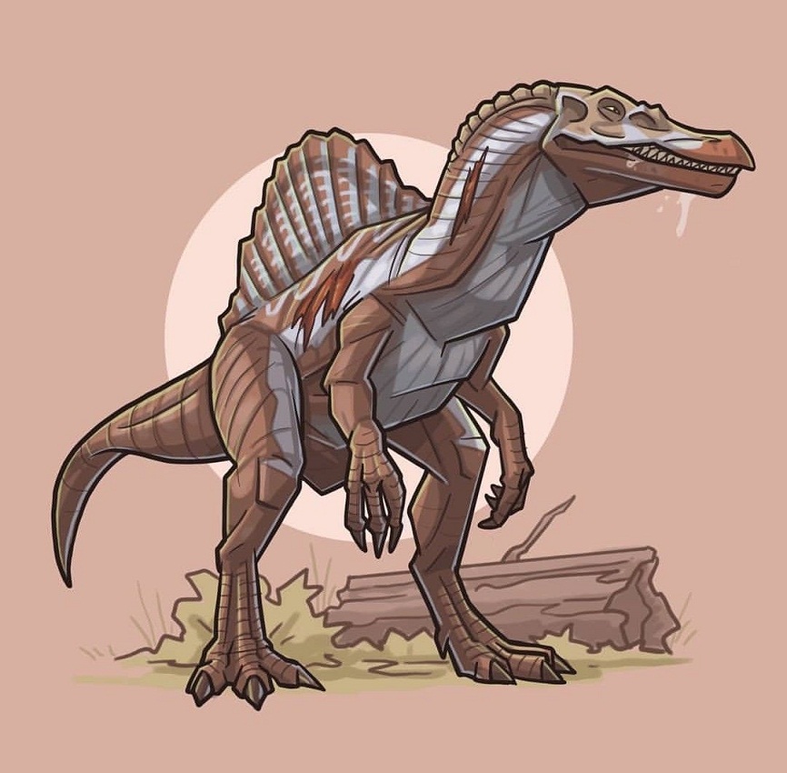 野生のスピノサウルス恐竜のイラスト イラスト
