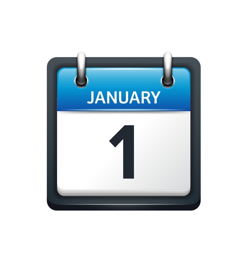 1 月 1 日カレンダー アイコン フラットのイラスト イラスト