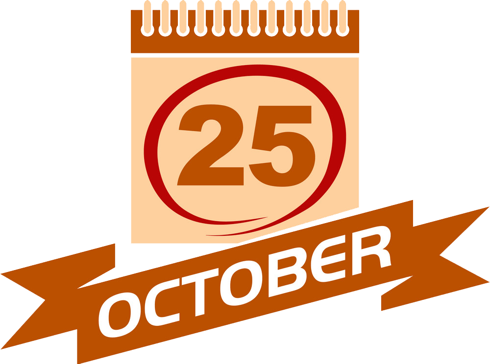 10 月 25 日カレンダー リボン透明イラスト イラスト