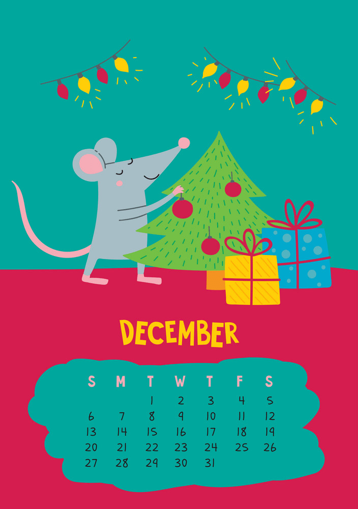 12月のカレンダーページpngイラスト イラスト
