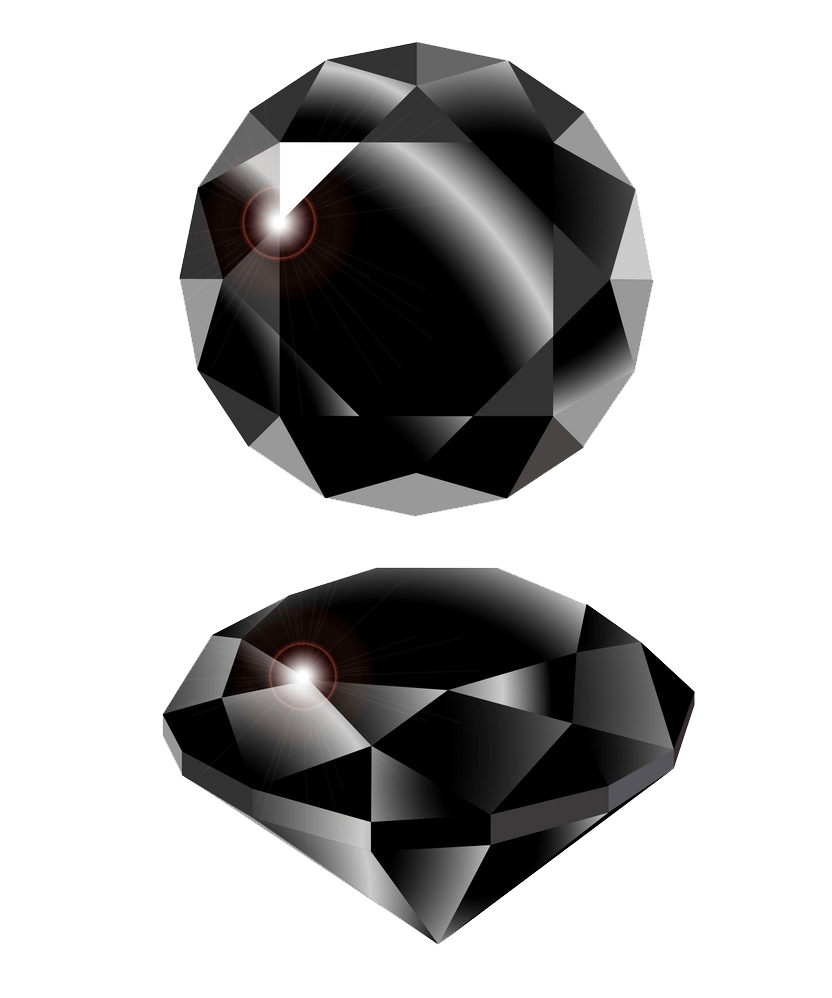 2 つのブラック ダイヤモンドの透明な PNG を示します イラスト