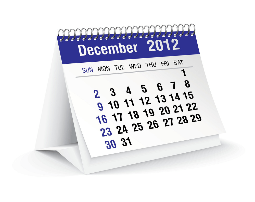 2012年12月カレンダーpngイラスト イラスト