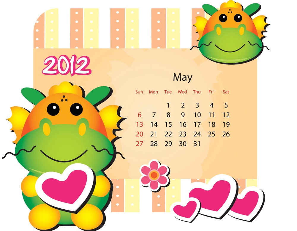 2012年5月カレンダーpngのイラスト