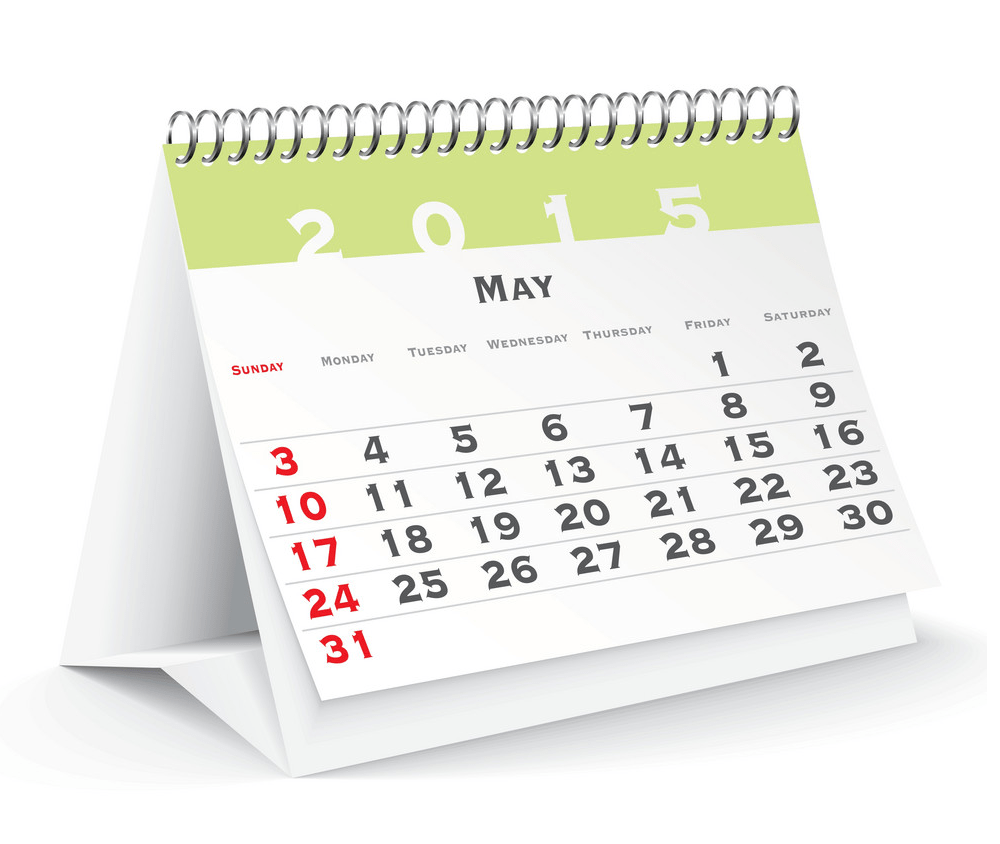 2015年5月卓上カレンダーpngのイラスト