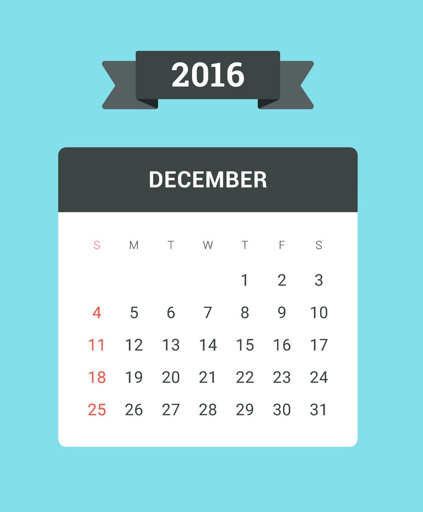 2016年12月カレンダー イラスト イラスト
