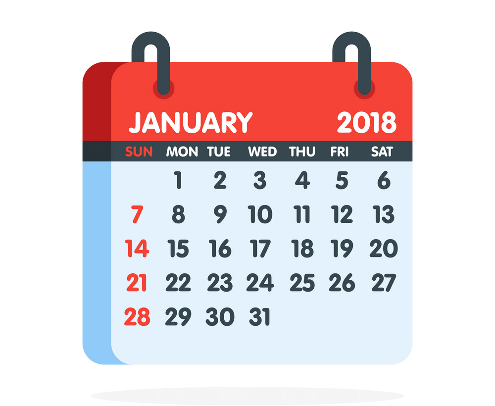 2018 年 1 月のカレンダー アイコン png のイラスト