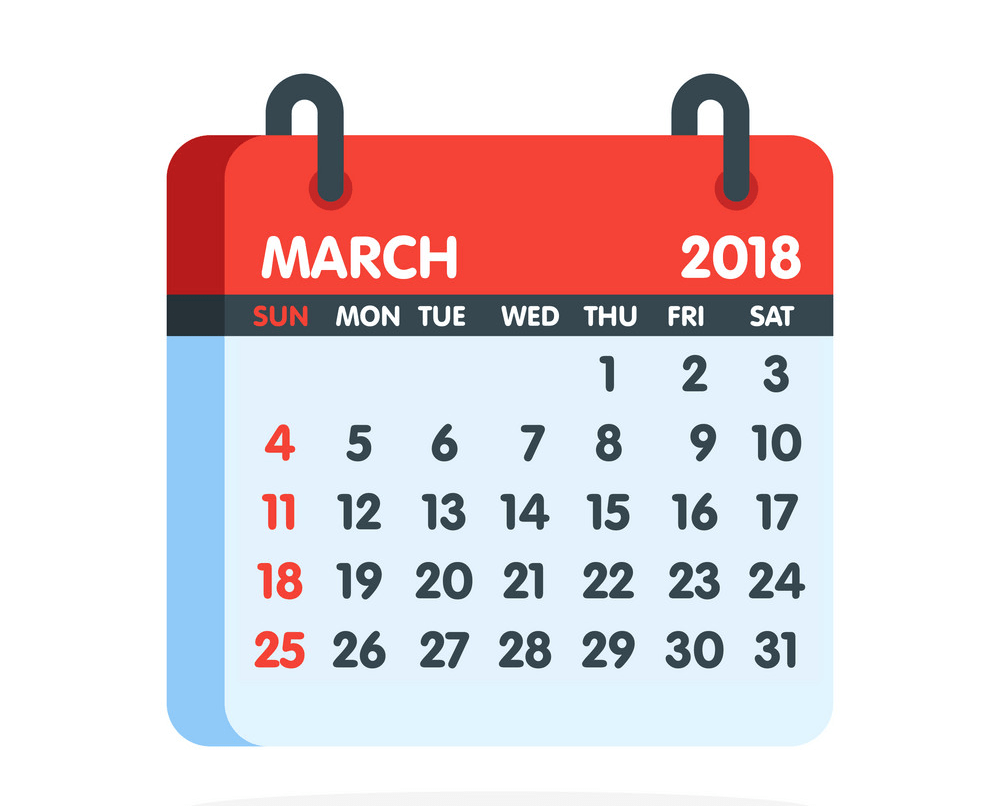 2018年3月カレンダーアイコンpngイラスト