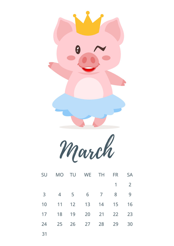 2019年3月カレンダーページpngのイラスト
