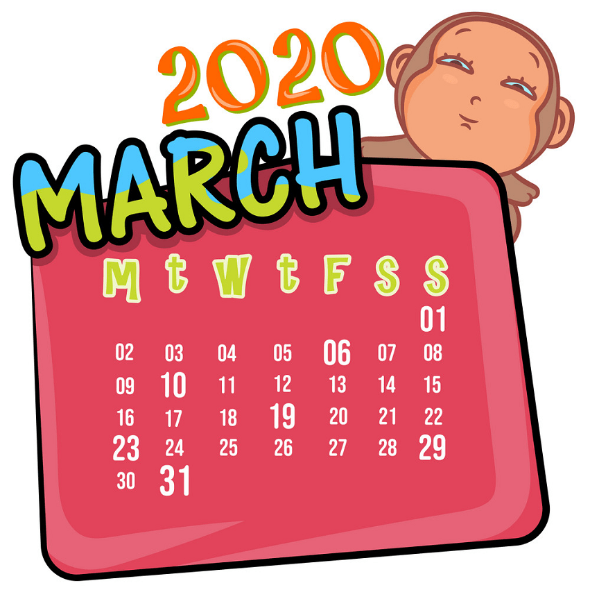 2020年3月カレンダーpngのイラスト 2 イラスト