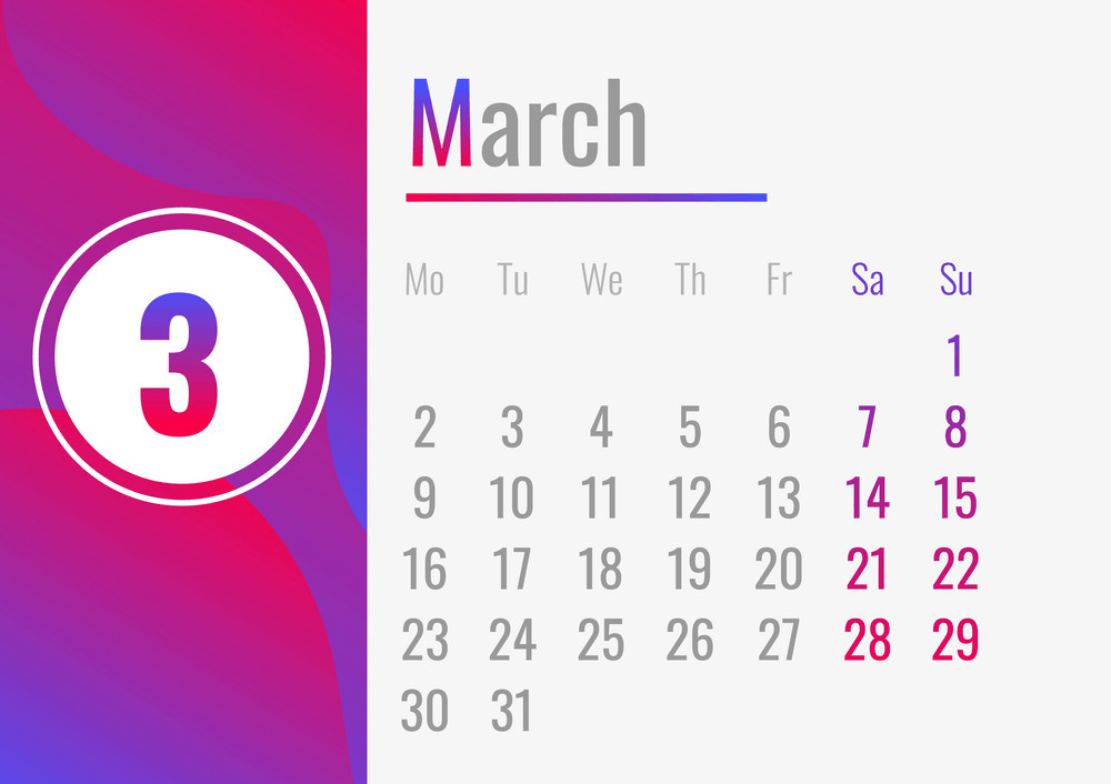 2020年3月カレンダーpngのイラスト 3