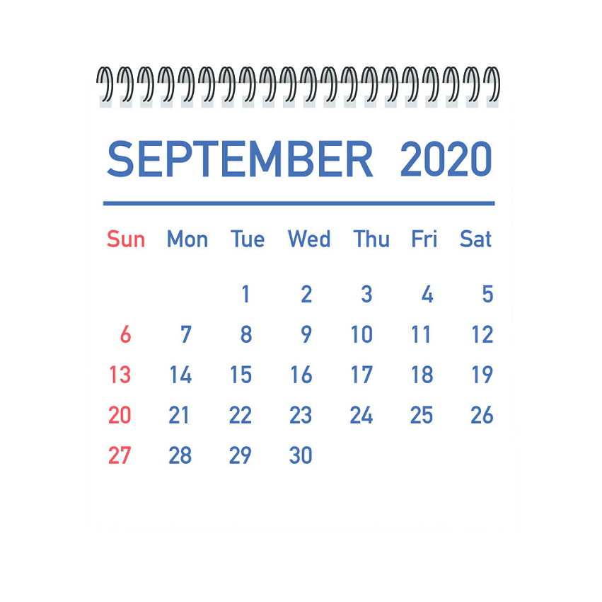 2020 年 9 月の透明なイラスト