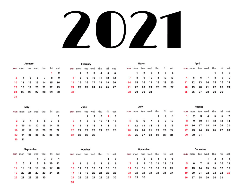 2021年のイラストカレンダーpng