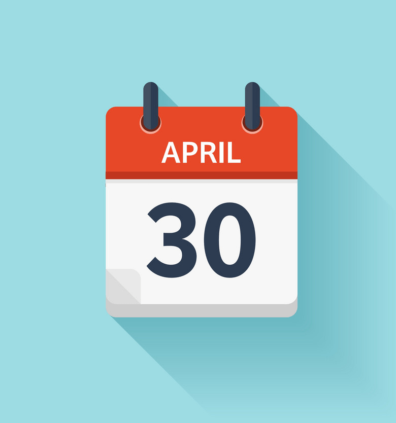 4月30日フラット日めくりカレンダーアイコンpngイラスト イラスト