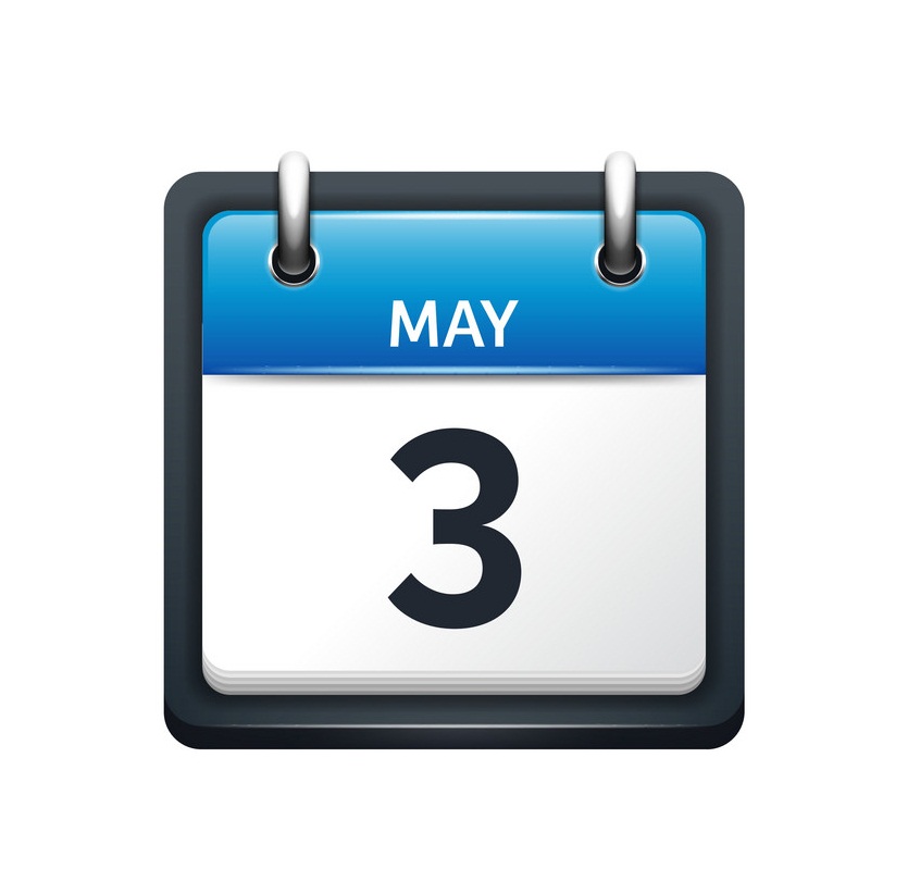 5 月 3 日のカレンダー アイコン フラットのイラスト