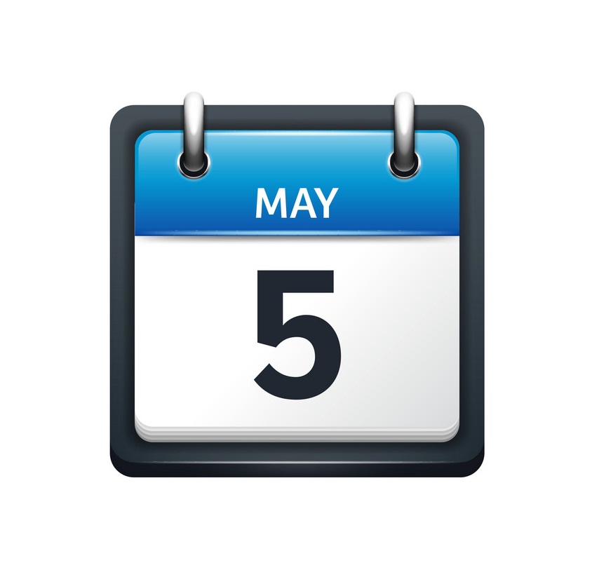 5 月 5 日カレンダー アイコン フラットのイラスト