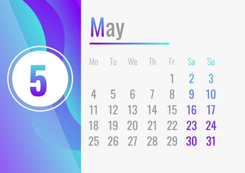 5月カレンダー2020コンセプトバナーpngのイラスト